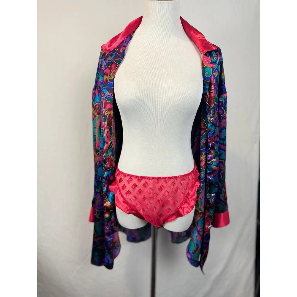 Victoria's‎ Secret Satin Floral Pajama Night Shirt Floral Size Small 90's Y2K